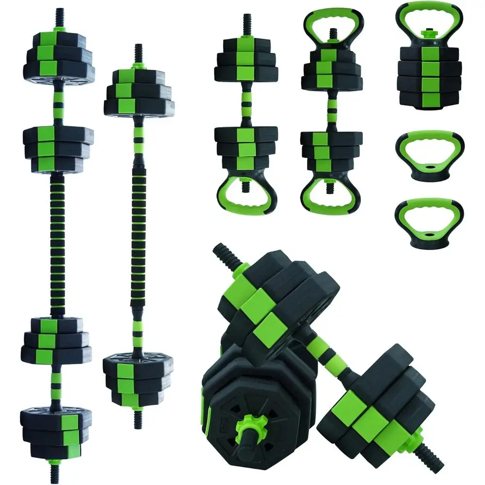 All In One Gym Home Equipment - ชุดดัมเบลปรับน้ำหนักได้ 44 ปอนด์แบบออลอินวัน: บาร์, เคทเทิลเบล, และแท่นวิดพื้น