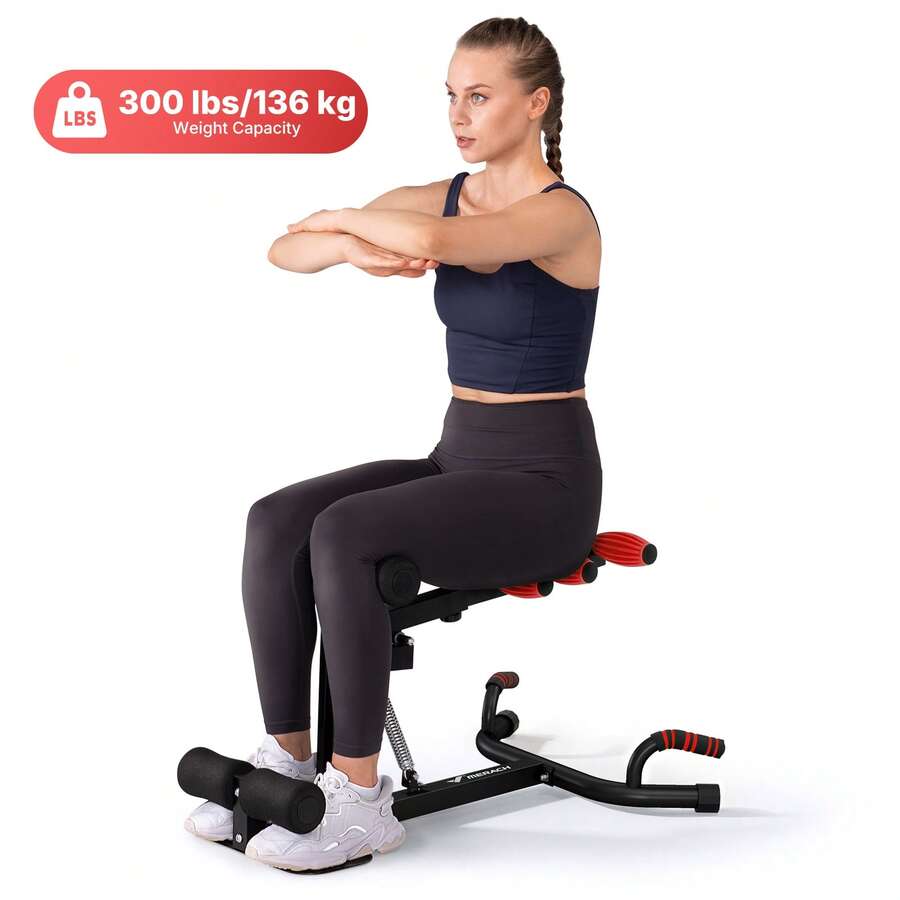 Leg Home Gym Workout - เครื่องออกกำลังกายแบบสควอทลึกสำหรับผู้หญิง, เครื่องบริหารหน้าท้อง, เครื่องบริหารกล้ามเนื้อก้นแบบปรับได้, อุปกรณ์ออกกำลังกายแกนกลางลำตัวและขา, อุปกรณ์ออกกำลังกายแบบวิดพื้นสำหรับใช้ในยิมที่บ้าน