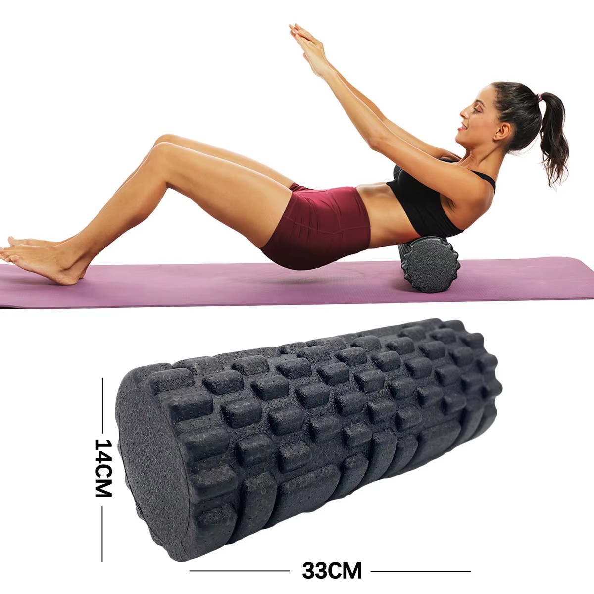 Home Gym Routine - 30/33 ซม.ฟิตเนสโฟม Roller ลูกกลิ้งนวดโยคะ EPP พิลาทิสโฟมกล้ามเนื้อนวด