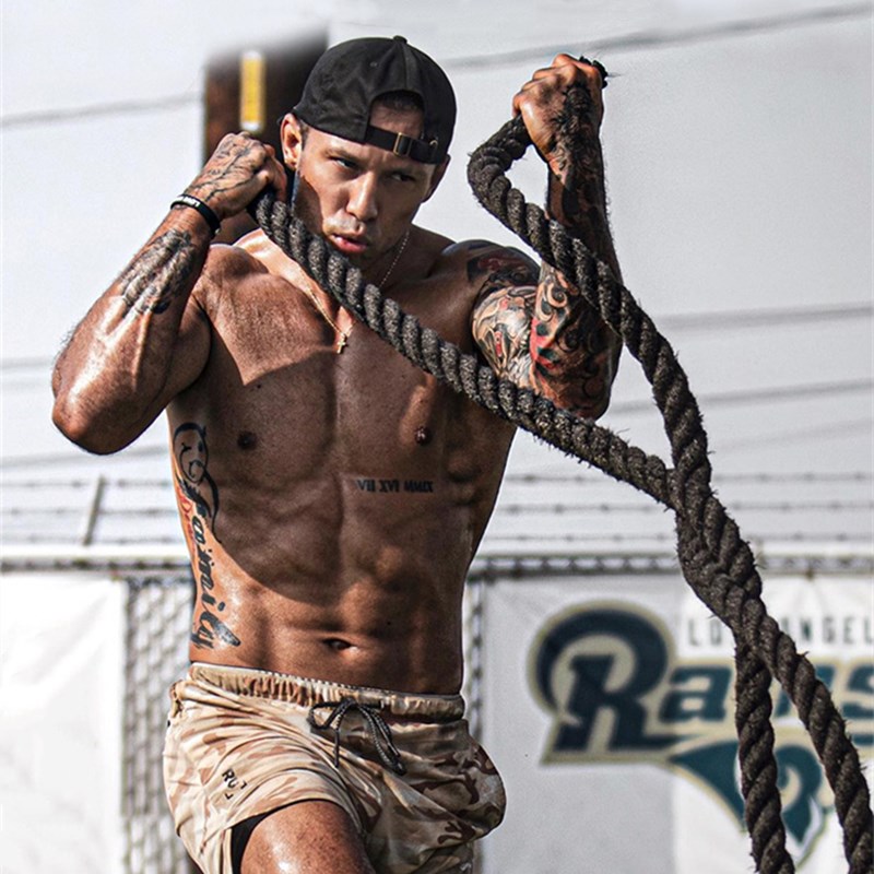 Battle Rope Heavy - 9/12/15M * 25 มม.ฟิตเนสโพลีเอสเตอร์กระโดดหนักข้ามเชือก Battle FAT
