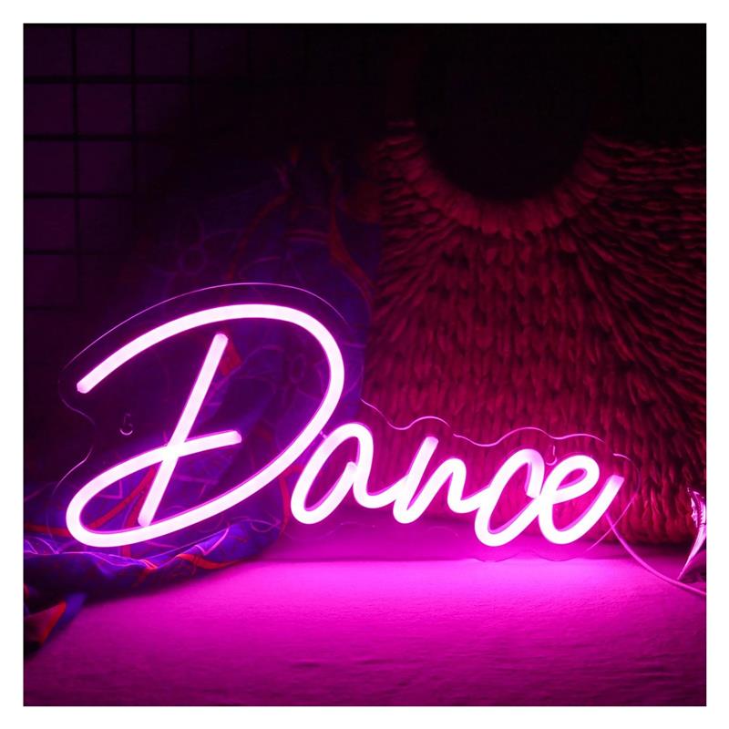 Home Gym Neon Sign - ป้ายไฟนีออนเต้นรำ แสงสีชมพู ตกแต่งห้องเต้นรำ บาร์ ดนตรีสด คลับ