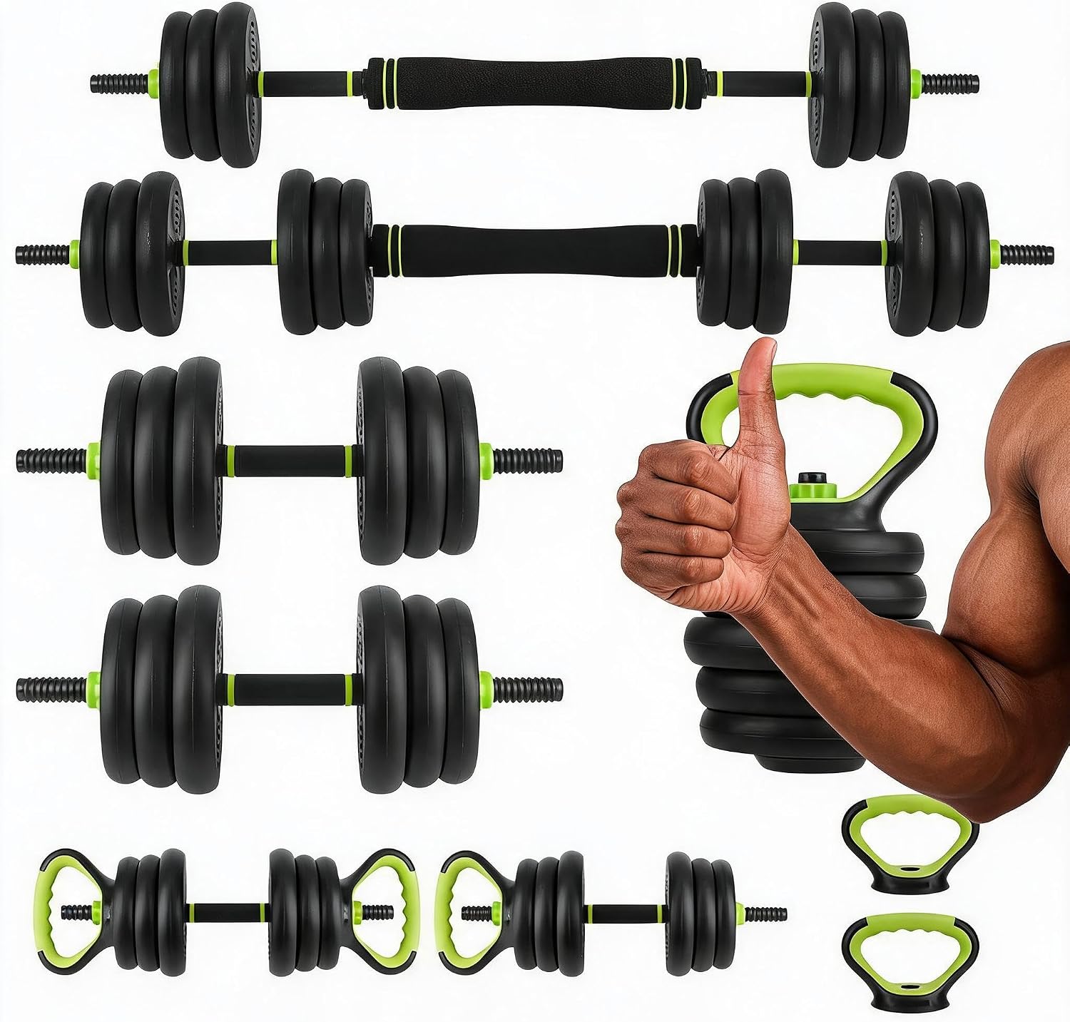 Home Gym Equipment Set - ชุดดัมเบลปรับน้ำหนักได้ 4 in 1, น้ำหนัก 44