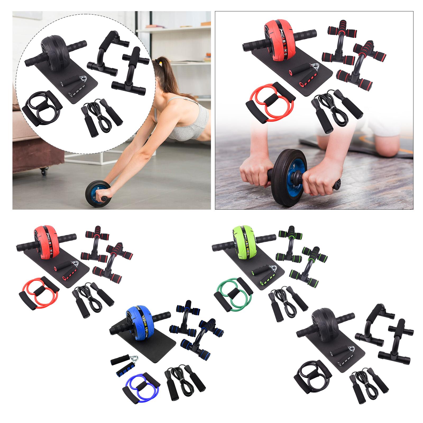 Home Gym Equipment Set - ชุดอุปกรณ์ฝึกความแข็งแรง ล้อบริหารหน้าท้อง พร้อมแผ่นรองเข่าและขาตั้งวิดพื้น สำหรับออกกำลังกายที่บ้าน อุปกรณ์ออกกำลังกายทั้งร่างกาย