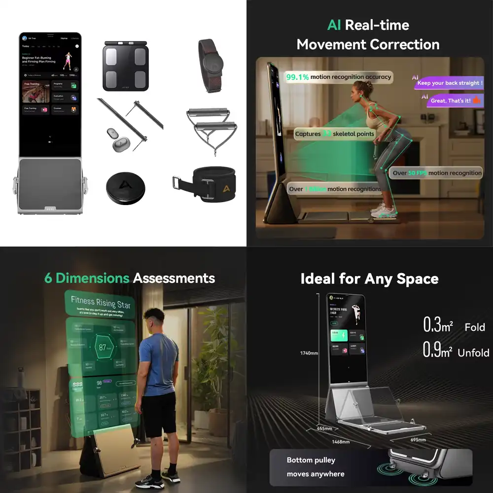 All In One Gym Home Equipment - AEKE K1 อุปกรณ์ออกกำลังกายแบบออลอินวันสำหรับใช้ในบ้าน เครื่องออกกำลังกายแบบสายเคเบิลพร้อมรอกเหล็ก สำหรับสร้างกล้ามเนื้อ ออกกำลังกายที่บ้านอย่างชาญฉลาด