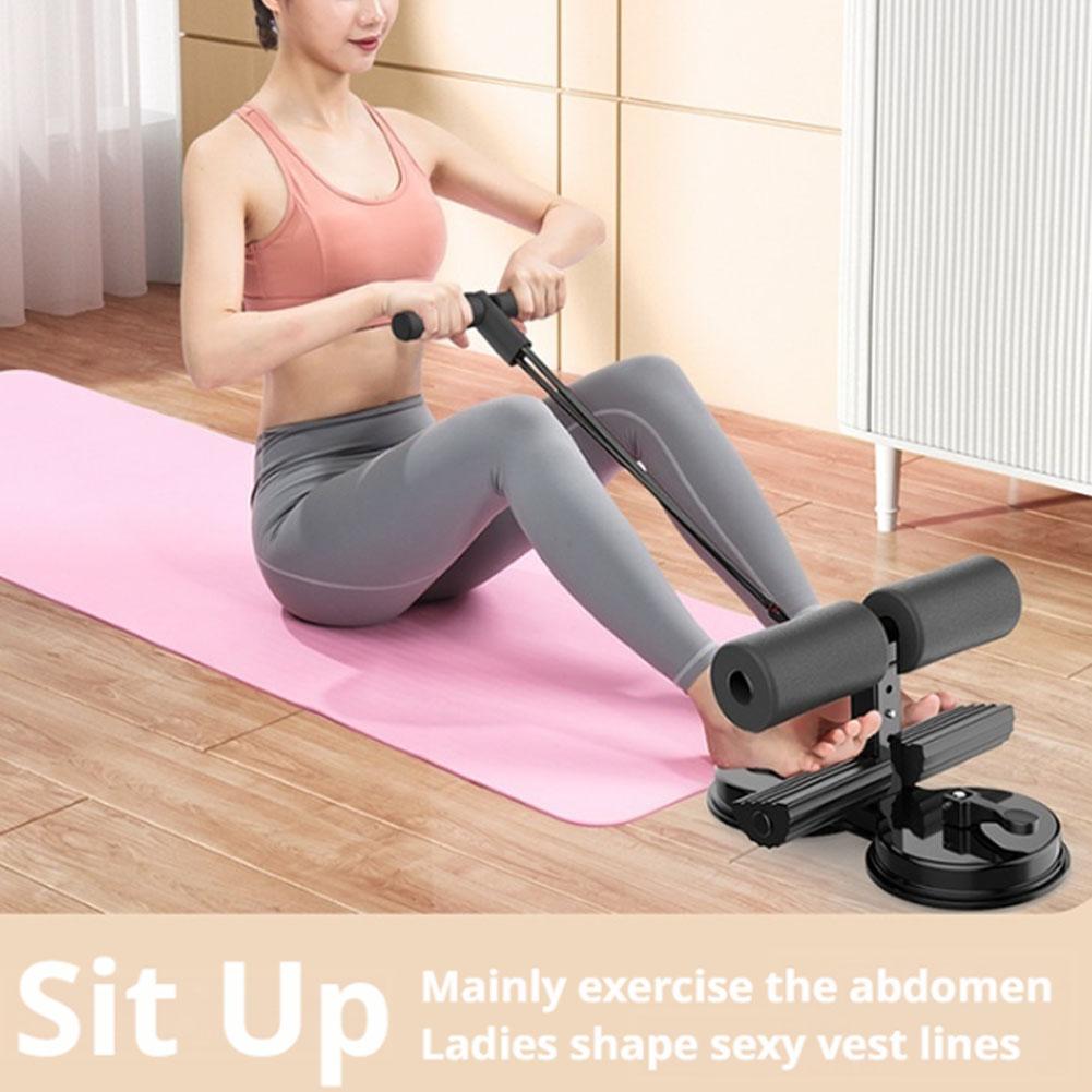 Home Gym Routine - อุปกรณ์ช่วยซิทอัพแบบถ้วยดูดสองชั้นพร้อมเชือกดึง อุปกรณ์ออกกำลังกายสำหรับบริหารหน้าท้องสำหรับการออกกำลังกายที่บ้าน