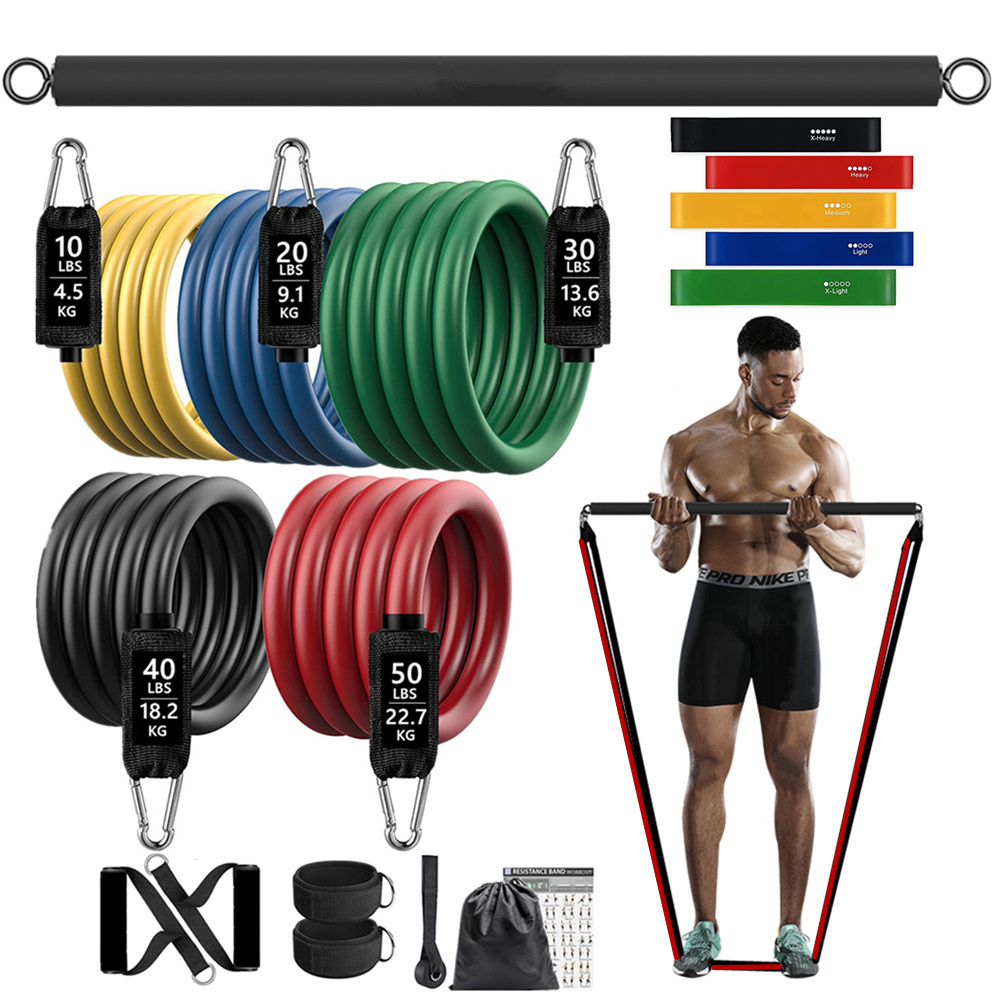 Home Gym Equipment Set - 150lb ฟิตเนส Booty ความต้านทานแถบยืดหยุ่นออกกําลังกายสําหรับการฝึกอบรมออกกําลังกายหน้าแรกกีฬายิม Dumbbell Harness