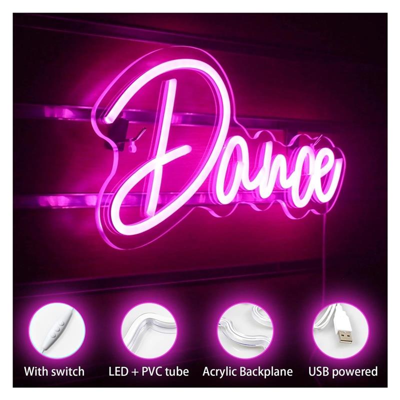 ป้ายไฟนีออนเต้นรำ แสงสีชมพู ตก - Home Gym Neon Sign บทวิจารณ์และราคา