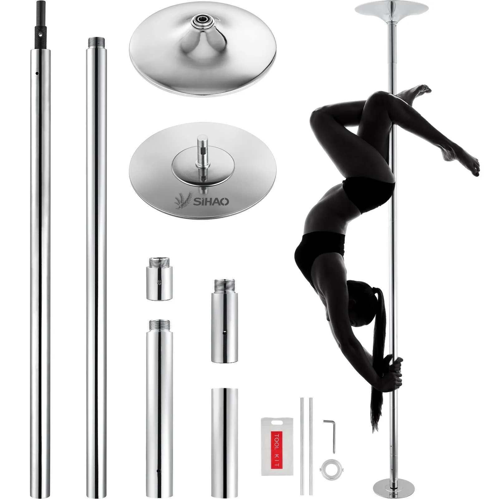 เสาเต้นรำแบบพกพา SIHAO ปรับควา - Home Gym Routine บทวิจารณ์และราคา