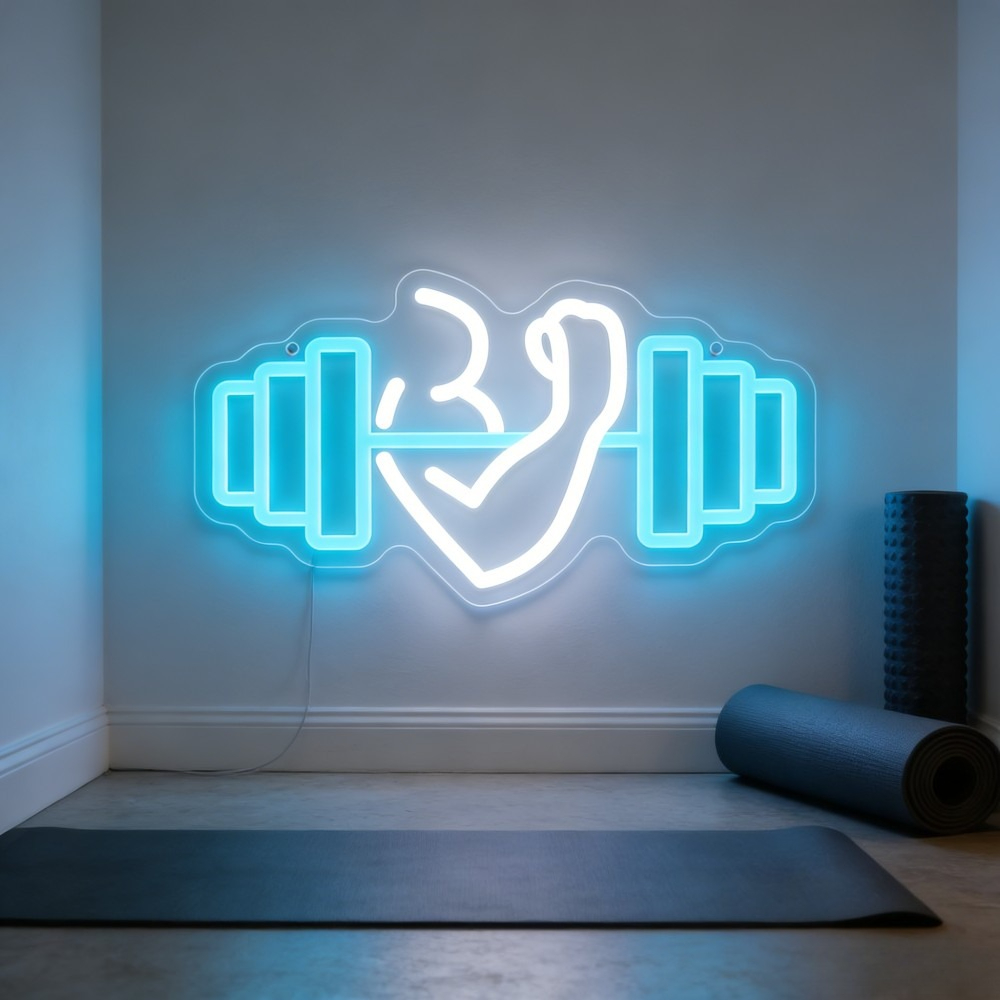 ป้ายไฟนีออนรูปดัมเบลบicep สำหร - Home Gym Neon Sign บทวิจารณ์และราคา